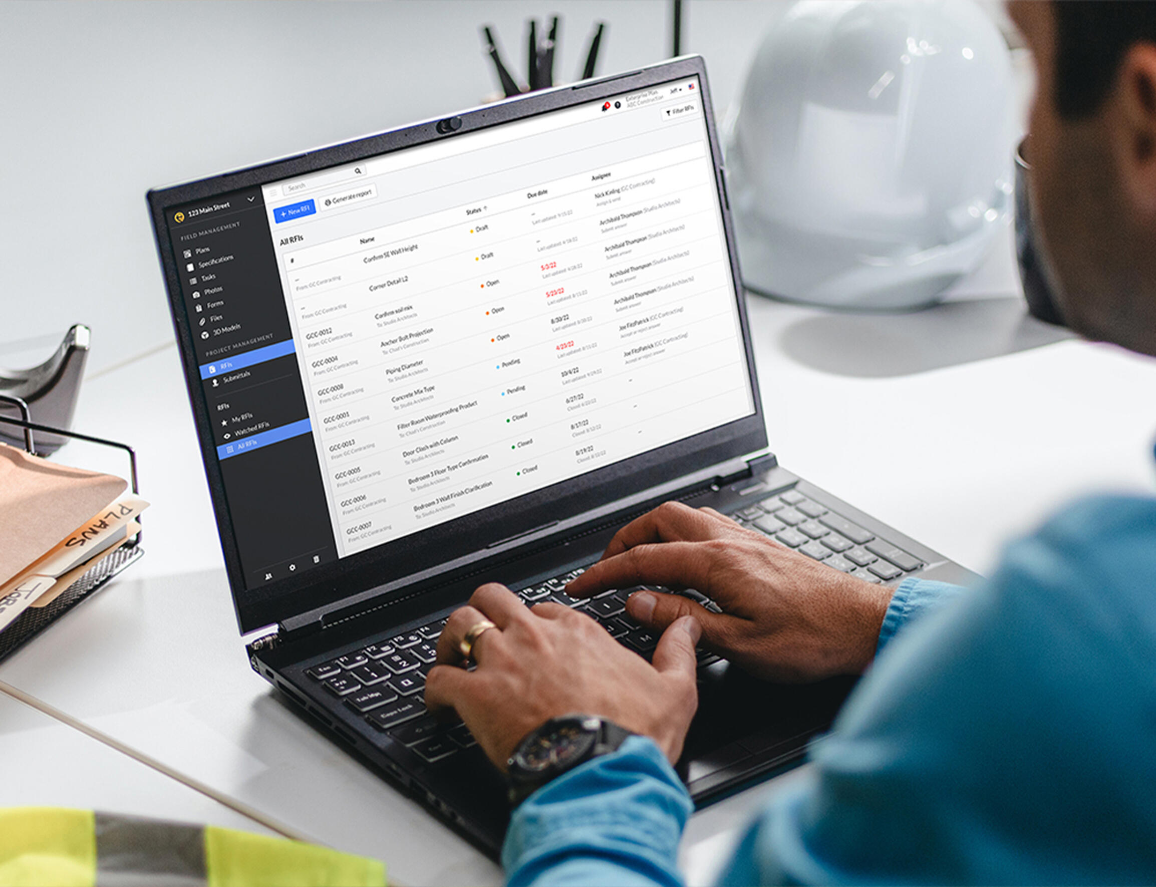 RFI table view on the web app